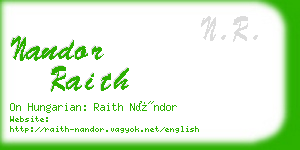 nandor raith business card